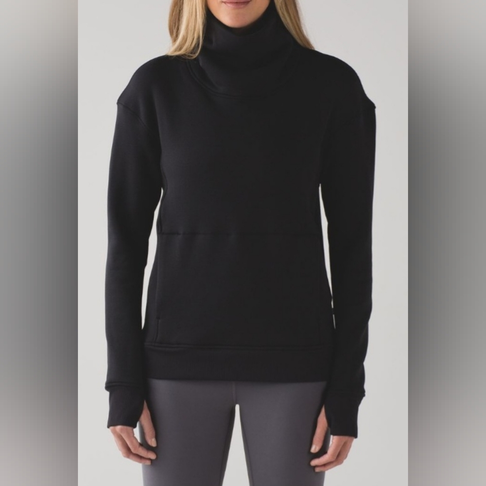 Lululemon Kick The Cold Funnel Neck Top. Size 8. Black. Super Soft And Warm.